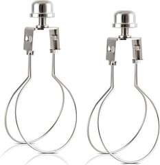 Clip On Lamp Shade Holder Adapter Set 2 Nickel Plated Fini Color: Nickel-2 Pcs