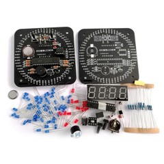 DIY DS1302 DC5V Rotating LED Electronic Digital Clock Learning Board With Shell