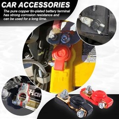 Car Battery Terminal Connector Kit, Pure Copper Positive and Negative Cable Ends