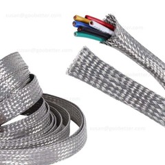 Braided Fabric Cable Flat Pure Copper / Tinned Copper Shield Braided Sleeve Wire