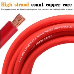 4 Gauge Wire Copper Clad Aluminum CCA 50FT 50FT, W/ lugs only