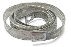 Tinned Copper Braid Grounding Strap, 36″ x 1/2″ x 0.058″, 3/8″ Stud, 2pcs