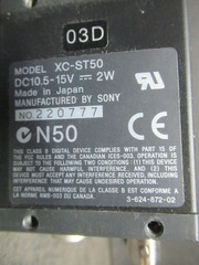 SONY CCD INDUSTRIAL CAMERA XC-ST50 15 VDC 2 WATT **WARRANTY INCLUDED**