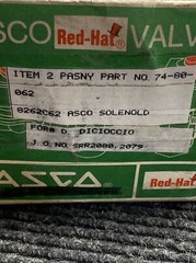 Asco 8262C62 Red-hat Solenoid Valve 120v-ac