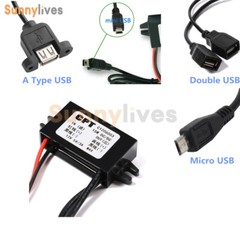 DC12V to DC5-9V Mini/Micro/A type USB Dual Converter Step Down Power Module Tool