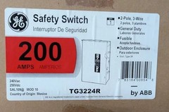 GE Safety Switch TG3224R 200A 240V NEMA 3R Fusible