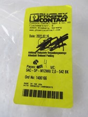 QTY=4 PHOENIX CONTACT 1406166 CBL 5POS RCPT RA TO WIRE 6.56′