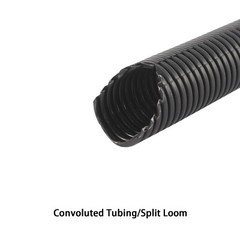 Split Wire Loom A/C line Flexible Conduit Black Heat Resistant Corrugated Tubing