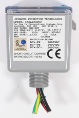 Advanced Protection S50A600VDC Surge Suppressor, 50kA, 0 – 600VDC, Panel Mount