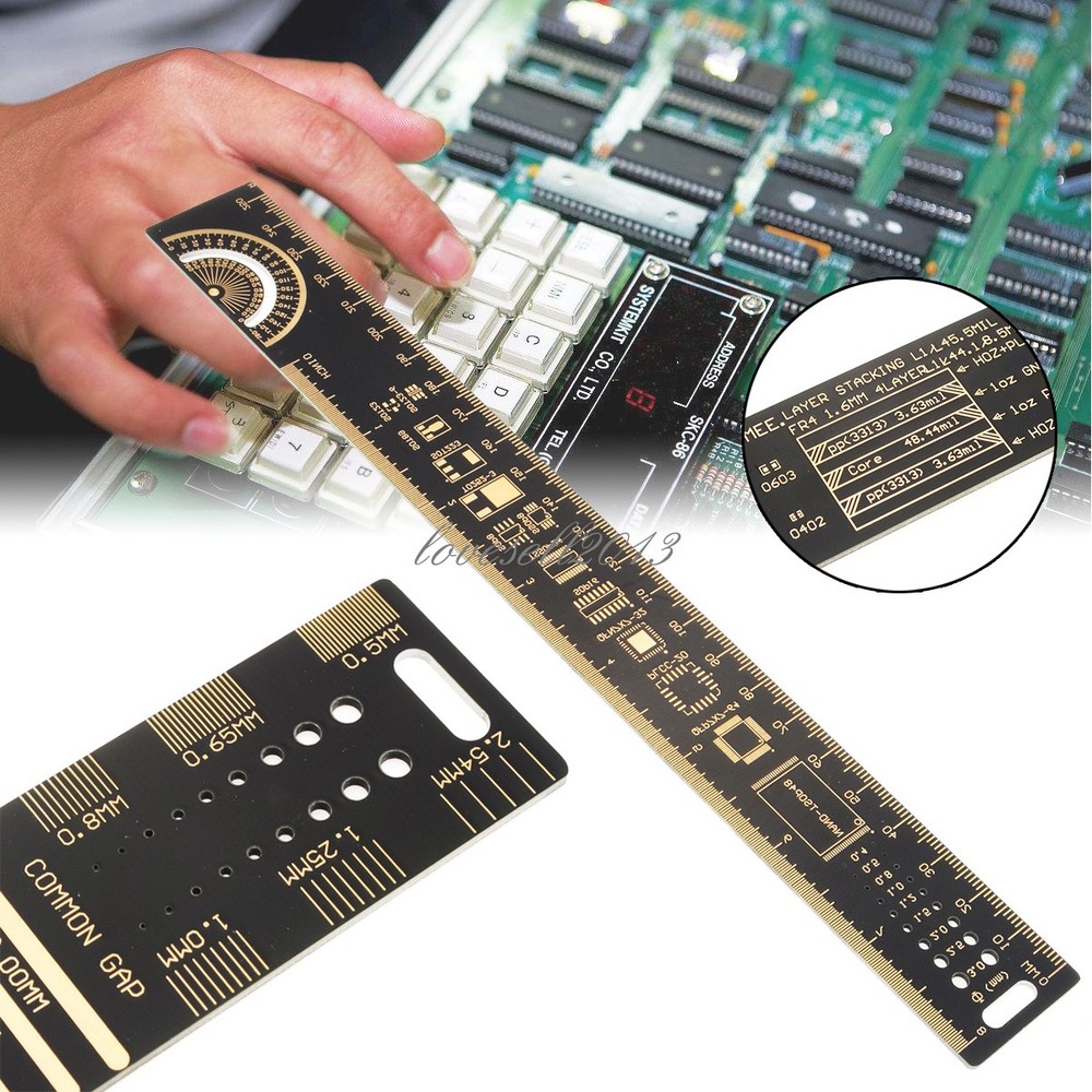 25cm 10 Inch Multifunctional PCB Ruler Measuring Tool Resistor Capacitor Chip IC