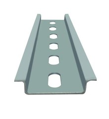 Shopcorp Slotted Steel Zinc Plated DIN Rail, 35mm x 6in – 2 Pieces with 4 Screws