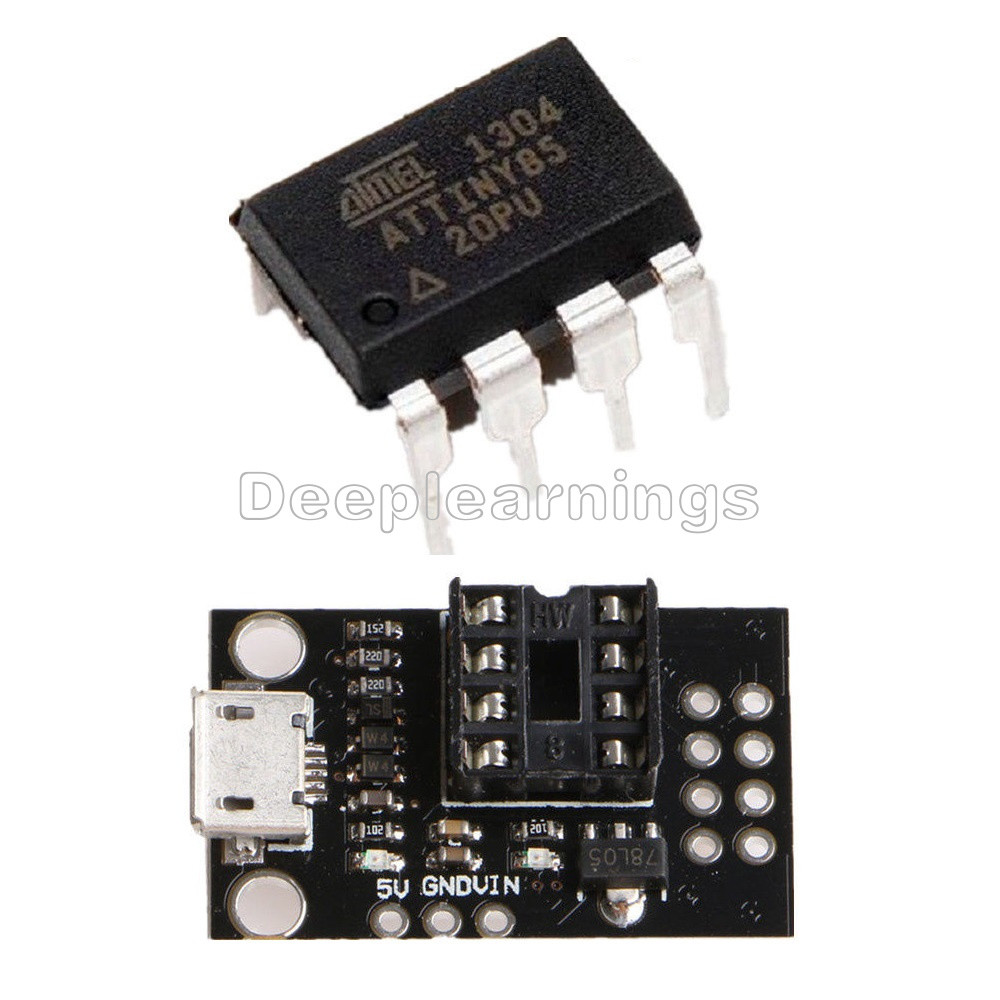 Mini ATTINY85 Micro USB Development Programmer Board for Tiny85-20PU DIP-8 IC