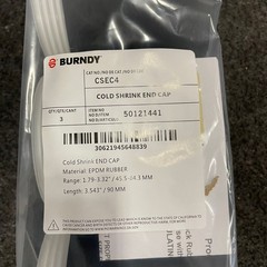 BURNDY CSEC4 Cold Shrink End Cap, Box of 24