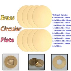 H62 Brass Circular Plate Metal Flat Foil Sheet Multiple Sizes Thickness 0.8-3mm