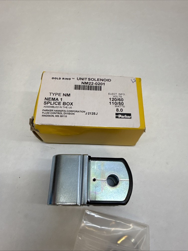 Parker NM22-0201 Unit Solenoid Valve Coil 120/60V 8.0 Watts New