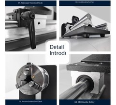 Laser Engraving Fixture with 360-Degree Rotating Spindle Chuck TailstockPlatform