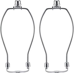 7 Inch Lamp Harp Kits Nickel Finish 3/8 Inch Saddle Base Holes Light Duty Pack