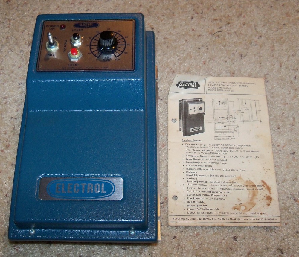 NEW ELECTROL C-MH-W-754-E / C-MH-13-754-CM, Motor Drive Speed Control