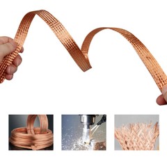 1-120mm² Flat Pure Copper/Tinned Braid Cable Bare Copper Braid Wire Ground Lead