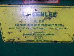 Greenlee 1731 One-Shot Hydraulic Knockout Driver AK