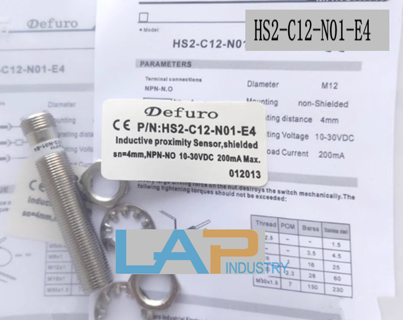 1PCS New For Defuro proximity switch HS2-C12-N01-E4 sensor 10-30VDC 200mA 4mm