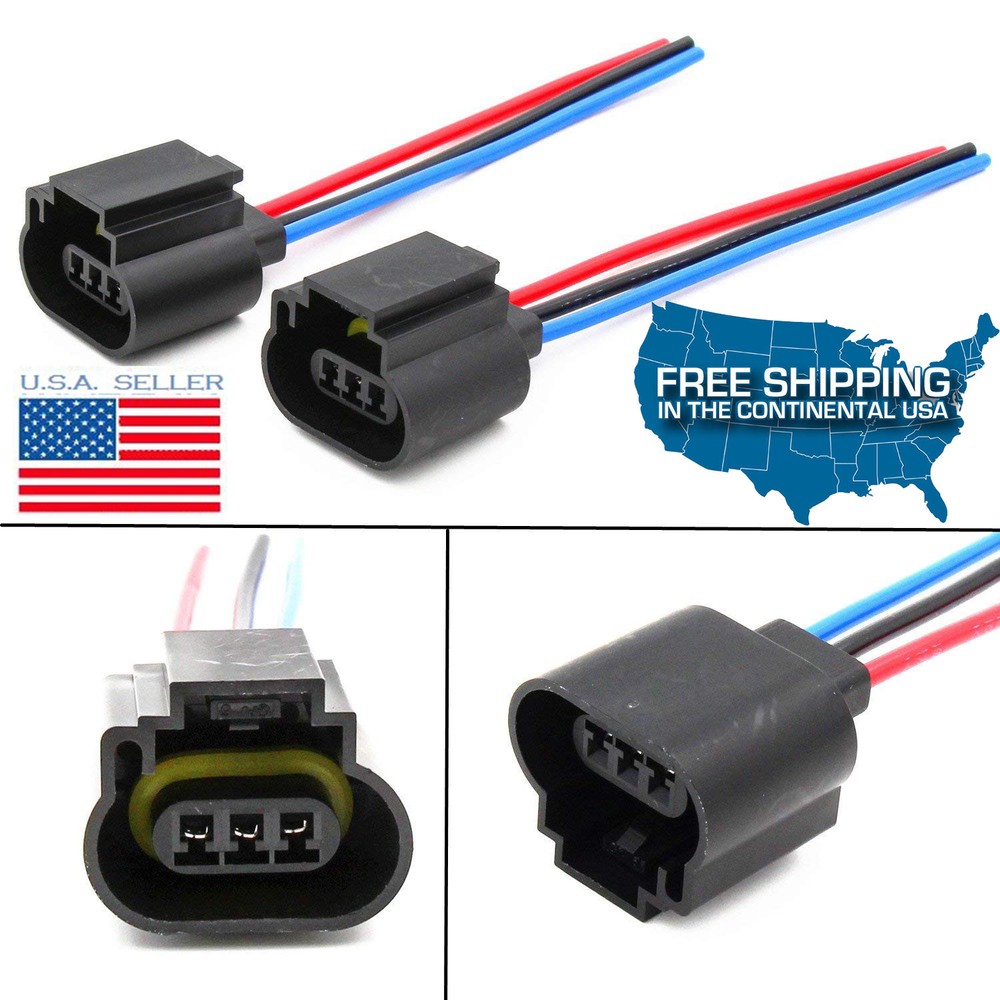 H13 9008 Wiring Harness Female Plug Headlight Pigtails Socket Connectors HID 35W