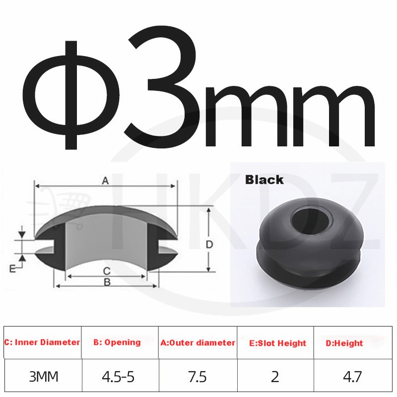 Open Wiring Grommets Rubber Black Open Grommet Cable Hole Electrical 3mm – 80mm