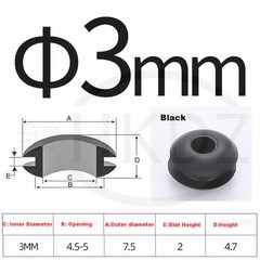 Open Wiring Grommets Rubber Black Open Grommet Cable Hole Electrical 3mm – 80mm