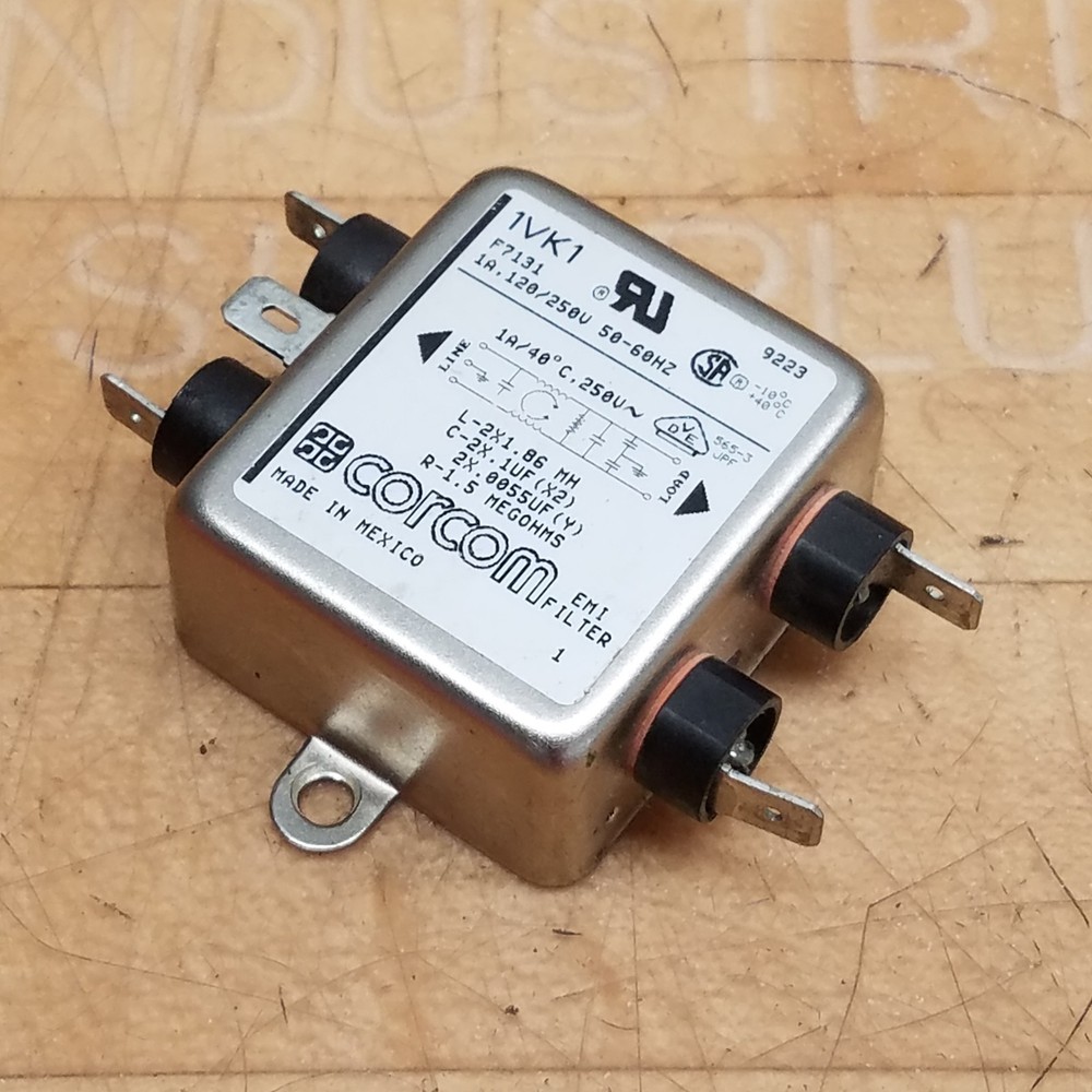 Corcom 1VK1 EMI Filter, 1A, 120/250V 50-60Hz – USED