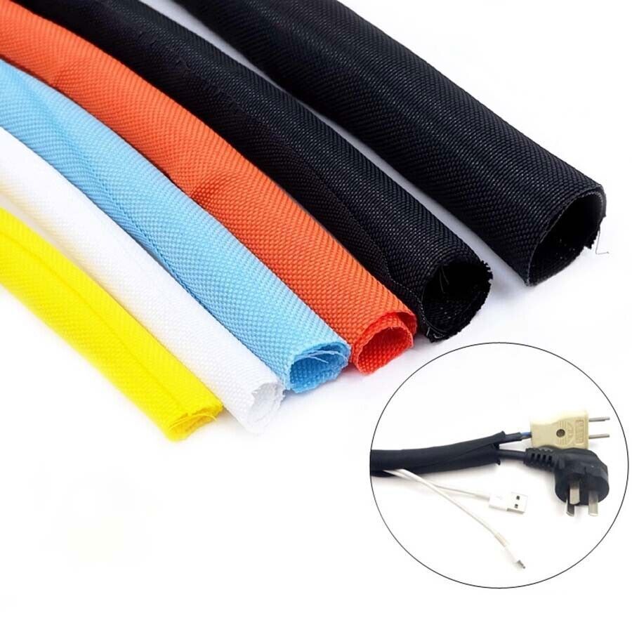 Braided Split Cable Wire Sleeving Self-WRAP Wire Harnessing Sheathing 5 Colors