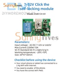 Smart WiFi Bluetooth Wireless Relay Switch Module 2.4G 1/2/4CH DC7-32V/AC85-250V