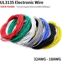 UL3135 10AWG~30AWG Silicone Rubber Cable Tinned Copper Wire High Temp 4-Colors