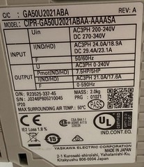 YASKAWA GA500 GA50U2021ABA 7.5 HP 230V 3 PHASE VARIABLE FREQUENCY DRIVE VFD