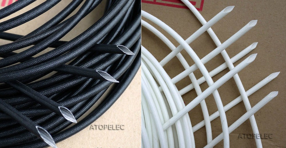 5M/10M Braided Fiber Glass Tube High Voltage Sleeving Wire Sheath 200℃ 1200V