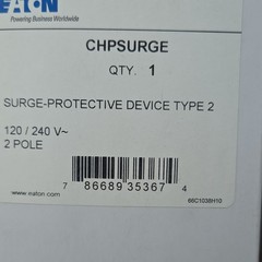 Eaton CHPSURGE 2-Pole Surge Protective Device Type CH Plug-On Neutral NEW