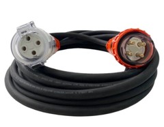 50 Amp 5m Extension Lead, 3 Phase, 4 pin, 415V 50A 5mt Cable 10mm² Rubber 3Ph