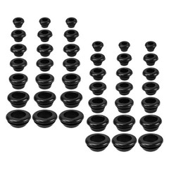 1 Set Reusable Black Rubber Grommets Assortment Kit for Wire Cable Organization