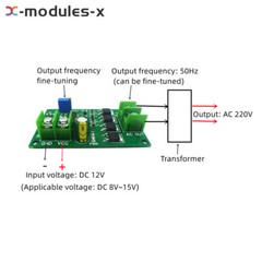 DC-AC Inverter 50Hz Square Wave Signal Generator Module AC-AC Power Transformer