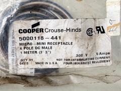 COOPER CROUSE HINDS 5000118-411 Micro – MINI LINE 4 POLE DC MALE 3′ 3” (36)