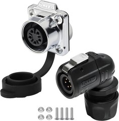 LP12 5 Pin Right Angle IP68 Waterproof Connector Aviation Electrical Plug