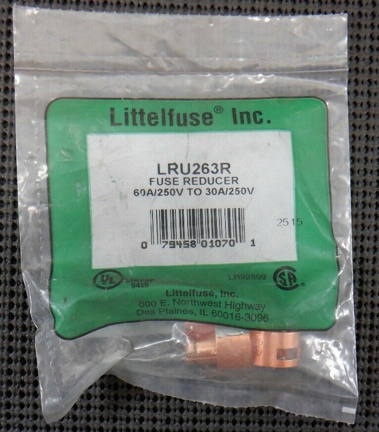 Littelfuse LRU263R 60A 250V To 30A 250V Fuse Reducer – Factory Sealed