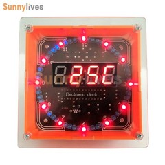Electronic Clock DIY Kit DS1302 Rotating LED Display Temperature Sensor