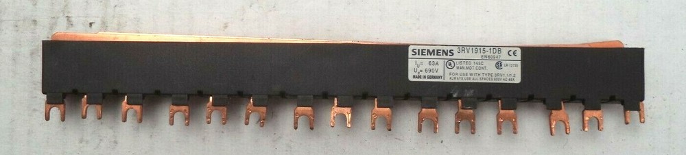 Siemens 600V 65A 3-Phase Modular Busbar 3RV1915-1DB
