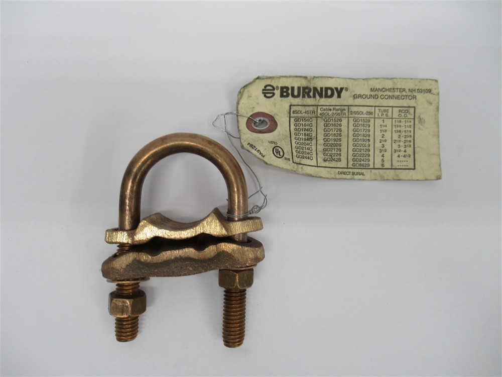Burndy GD1526 , Mechanical Grounding Connector , 2 Parallel Cables to Rod
