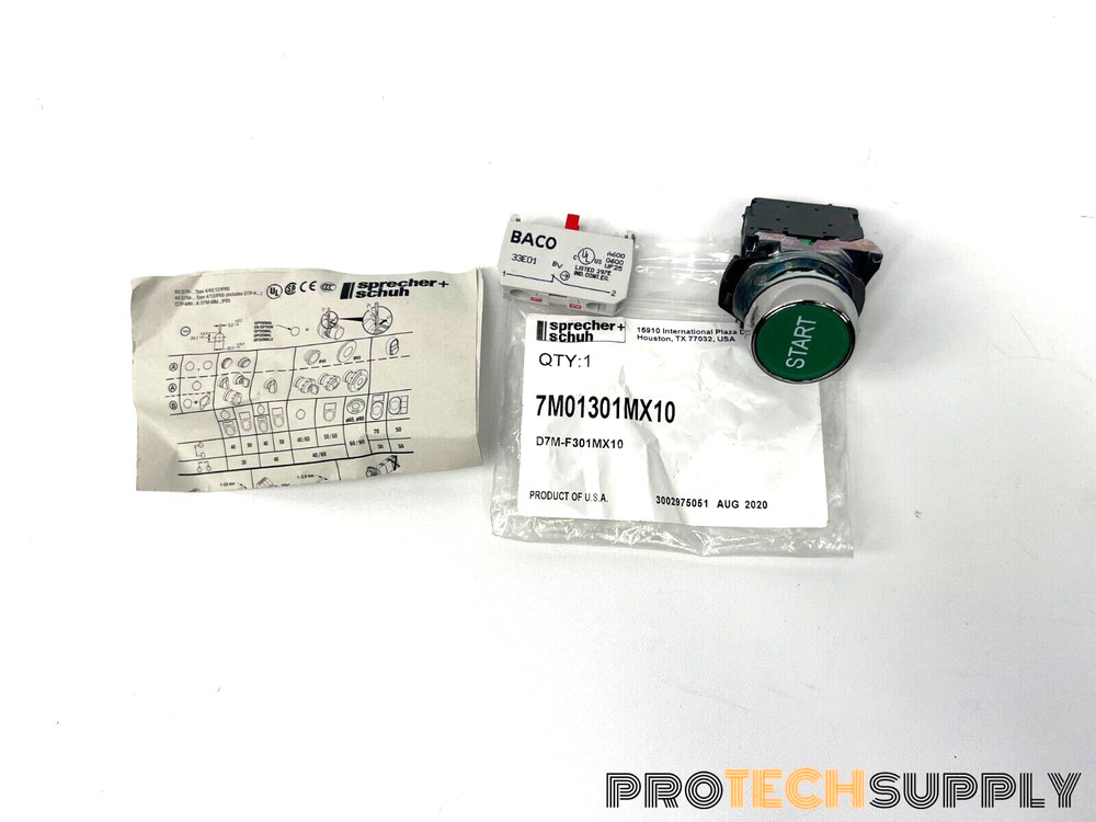 Sprecher Schuh D7M-F301MX10 w/ Contact Block D7-X10 w/ Baco 33E01 with WARRANTY