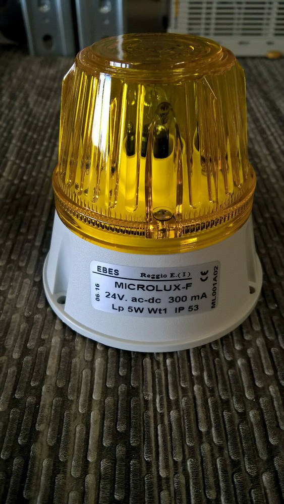 No.1 YELLOW FLASHER EBES MICROLUX-F 24V ac-dc 300mA Lp 5W Wt1 IP 53