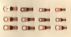 105 Big Bare Battery COPPER Ring Lug Terminal Connector KIT #2-4-6-8 Wire MOLEX