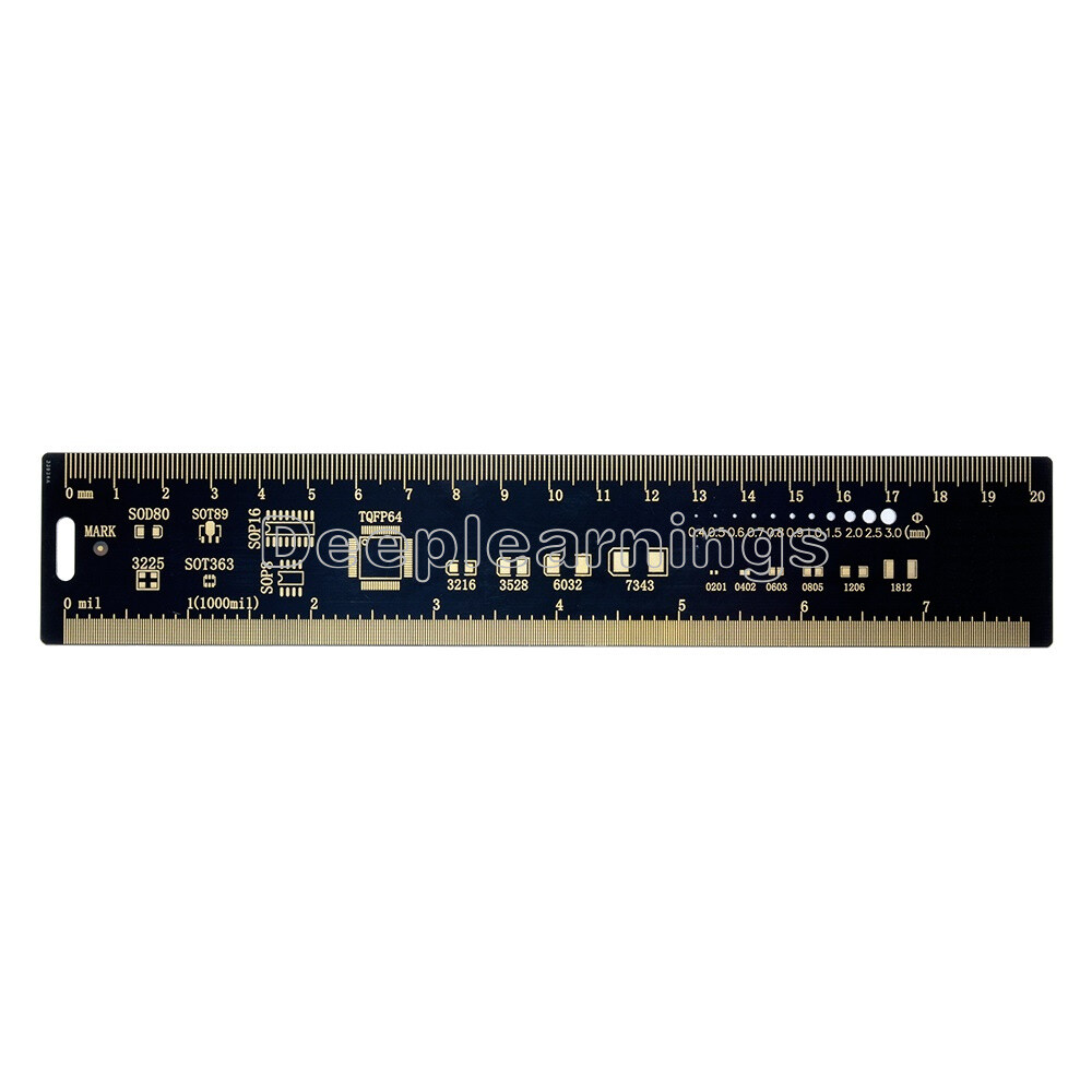 20cm Black Multifunctional PCB Ruler PCB Measuring Tool Angle Measure Meter NEW