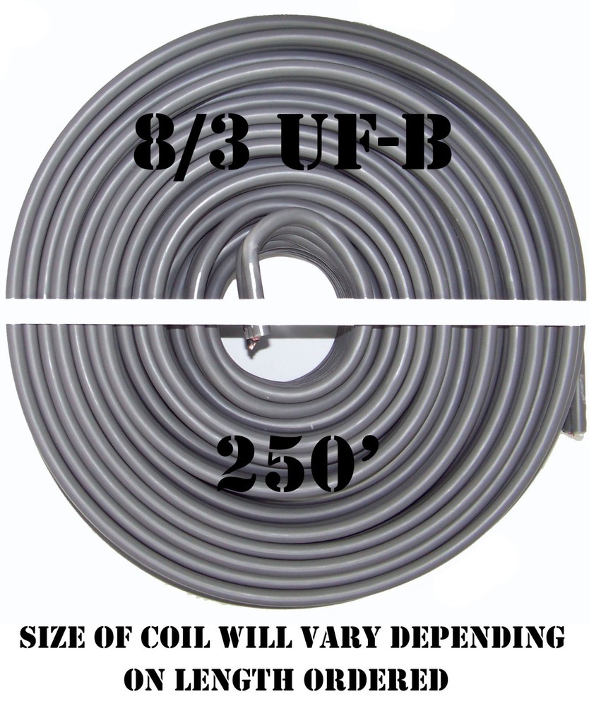 8/3 UF-B x 250′ Southwire Underground Feeder Cable