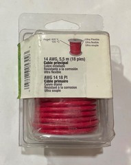 Gardner Bender 14 AWG 18′ Red Tin Plated Copper Primary Wire AMW-324 USA